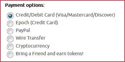 Chaturbate payment options