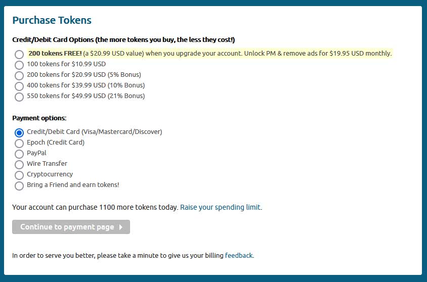 Chaturbate payment methods for token