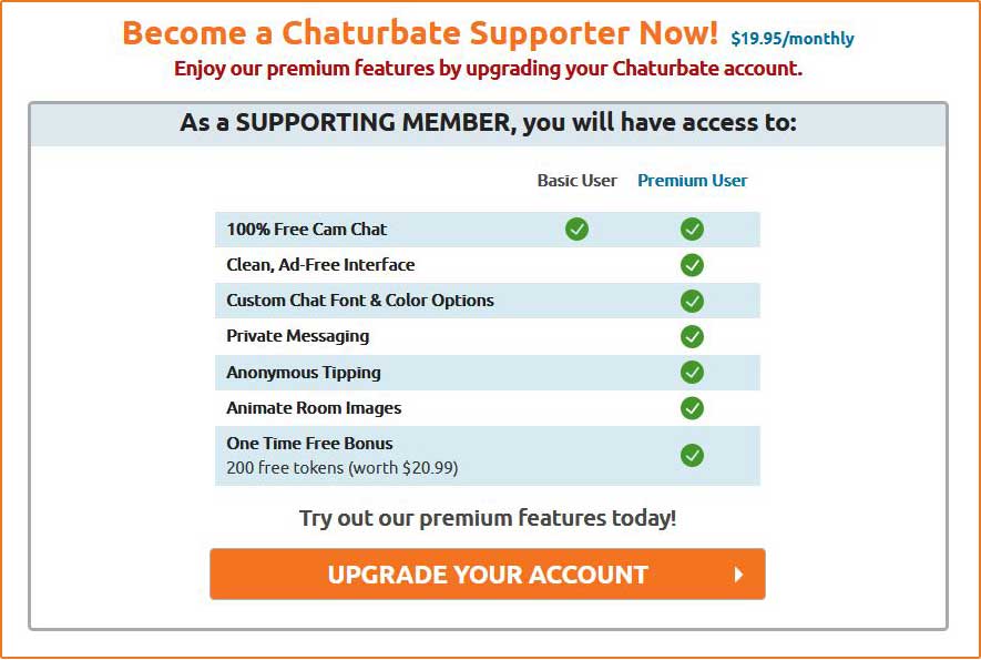 Chaturbate premium features